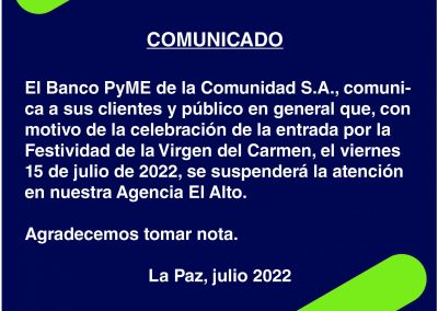 Comunicado El Alto