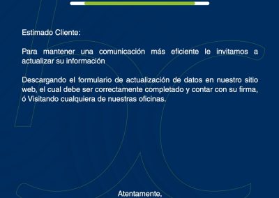 Comunicado actualiza tus datos