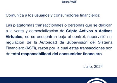 Comunicado Criptoactivos
