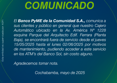 COMUNICADO CIERRE ATM AMERICA