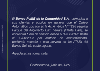 Comunicado Cierre ATM America
