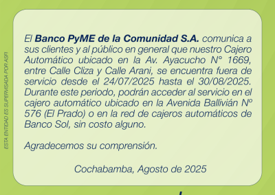 COMUNICADO ATM LA CANCHA 15.08.2025