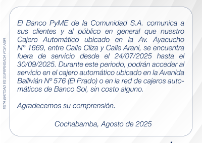 COMUNICADO ATM LA CANCHA 29.08.2025