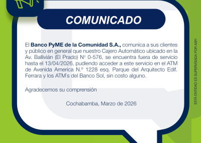 COMUNICADO ATM BALLIVIAN. 19.03.2026