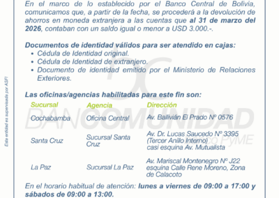 Comunicado dev dolares 3.000