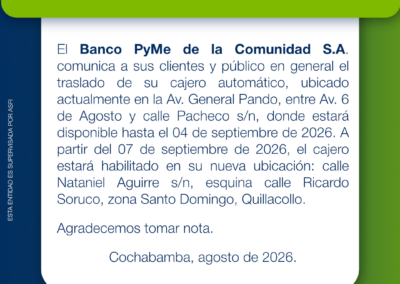 COMUNICADO CIERRE TEMPORAL ATM QLLO 25.08.2026