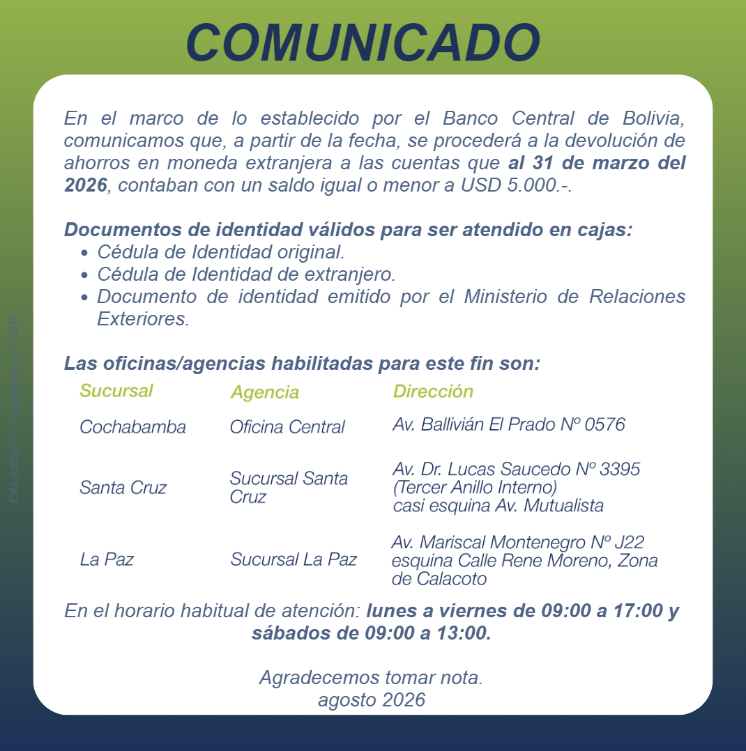 COMUNICADO dolares 5 mil